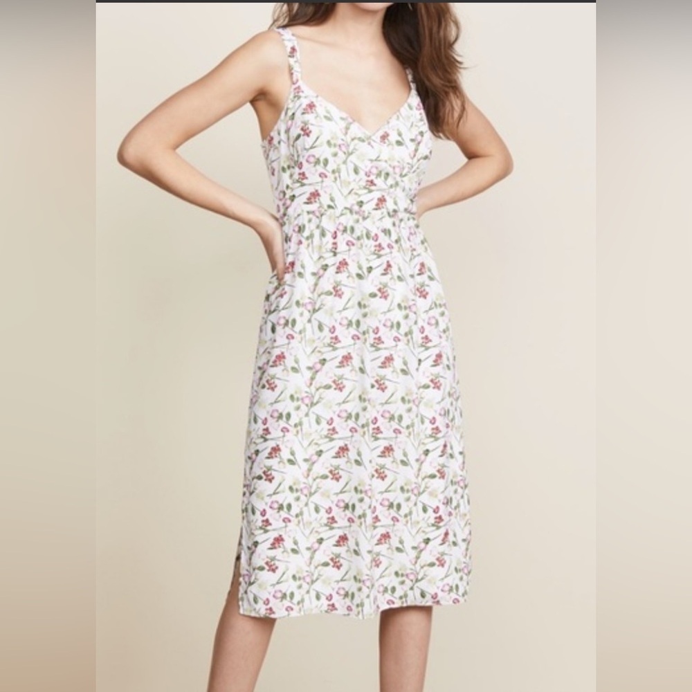 Club Monaco Silk Floral White Dress Size 4